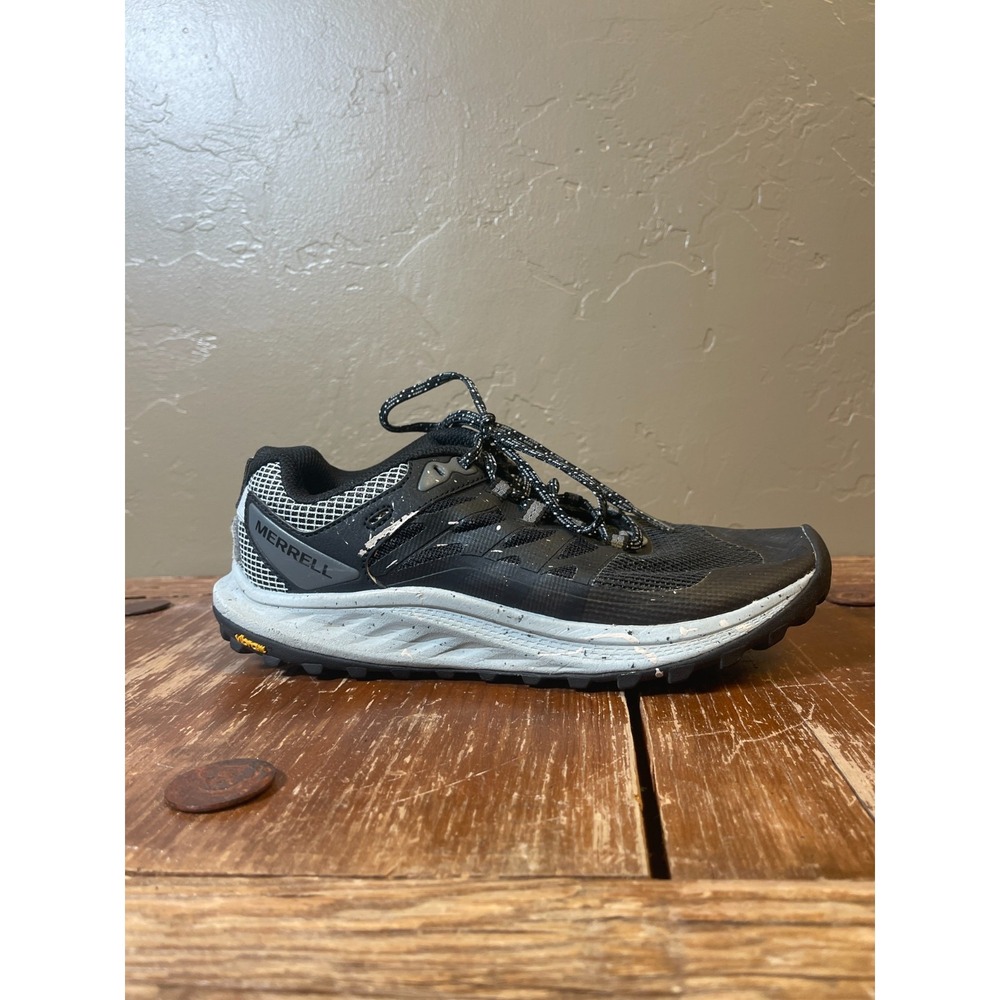Merrell Antora 3 Trail Running Shoes Womens 7.5 Black Outdoor Vibram Hiking